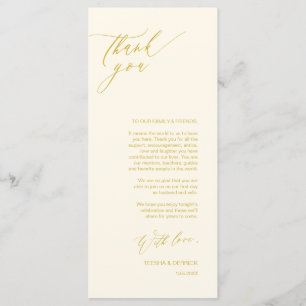 Gold Jaune romantique, Carte de remerciements de m