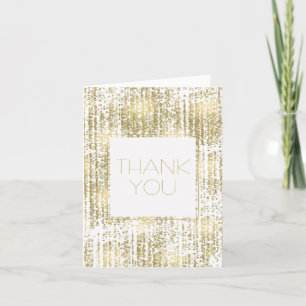 Gold Jewel Bokeh Abstract Thank you Card