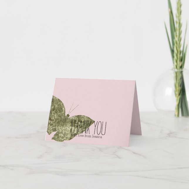 Gold Jewel Butterfly Thank you (Front)