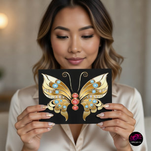Gold Jeweled Butterfly Postcard