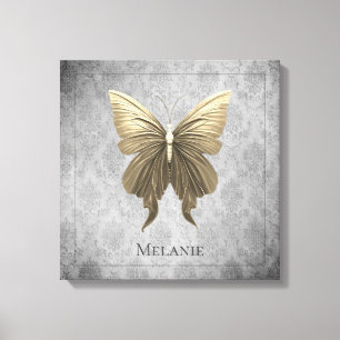 Gold Jewelled Butterfly Canvas Print