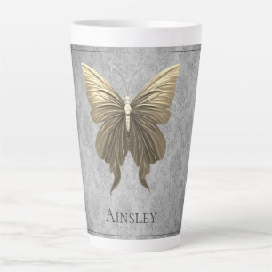 Gold Jewelled Butterfly Latte Mug