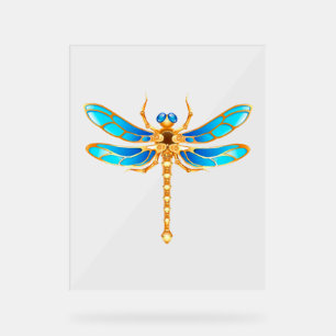 Gold jewellery dragonfly insect vip fun vector ima acrylic sign