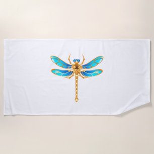 Gold jewellery dragonfly insect vip fun vector ima beach towel