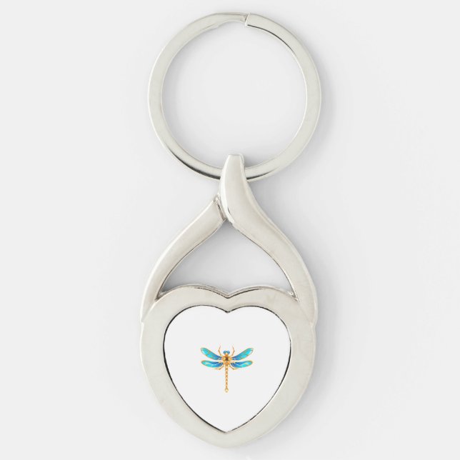 Gold jewellery dragonfly insect vip fun vector ima keychain (Front)