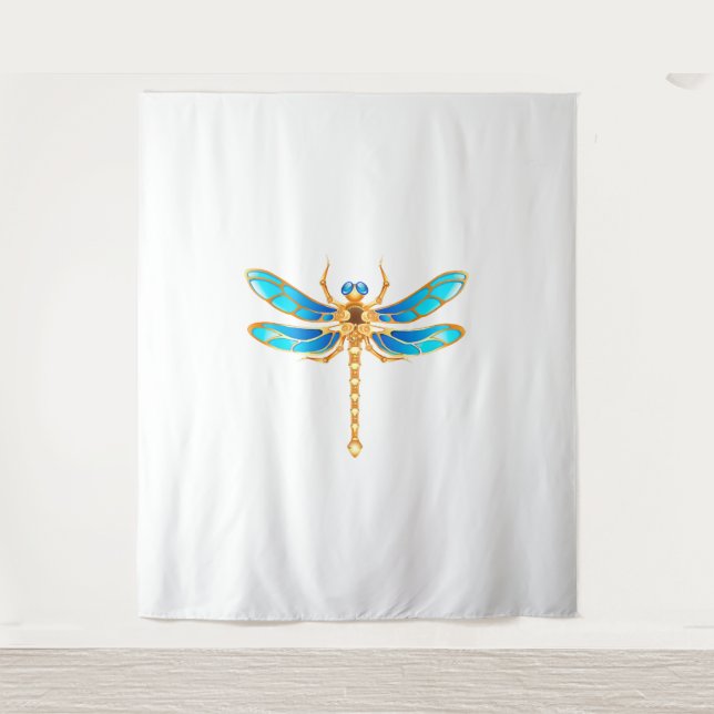 Gold jewellery dragonfly insect vip fun vector ima tapestry (Front)