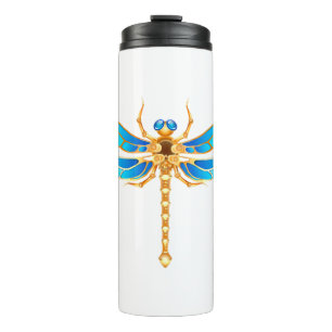 Gold jewellery dragonfly insect vip fun vector ima thermal tumbler