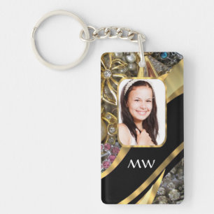 Gold jewellery photo background keychain
