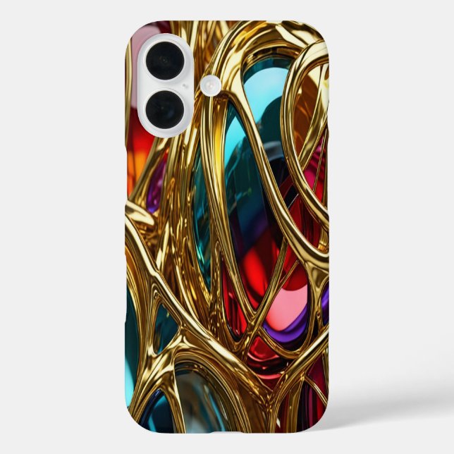 Gold & Jewels #10 - iPhone 16 Cases (Back)