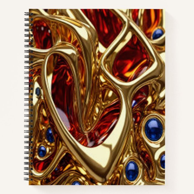 Gold & Jewels #37 - Spiral Notebook (Front)