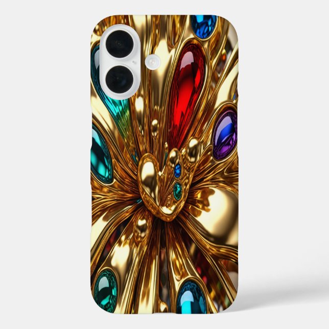 Gold & Jewels #50 - iPhone 16 Cases (Back)