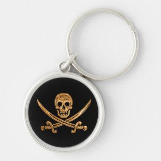 Gold Jolly Roger Keychain