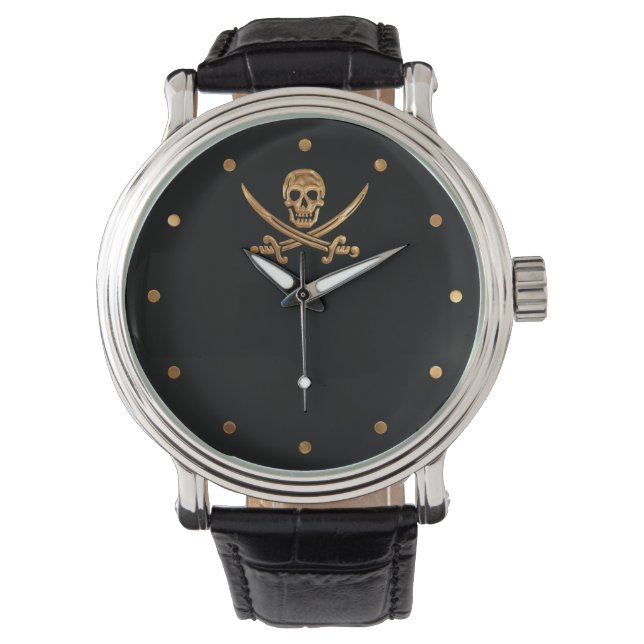 Gold Jolly Roger Watch (Front)