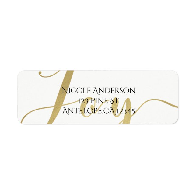 Gold JOY Holiday New Years Christmas Personalized (Front)