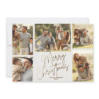 Gold Joyeux Noël Cinq photos Carte de vacances