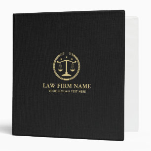 Gold Justice Logo On Black Linen Texture Binder