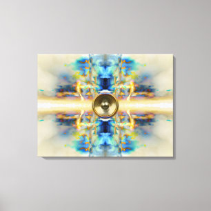 Gold kaleidoscope music speaker canvas print