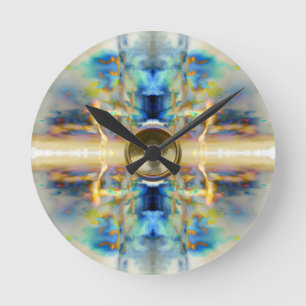Gold kaleidoscope music speaker round clock