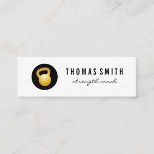 (Gold) Kettle Bell Fitness Trainer Mini Business Card