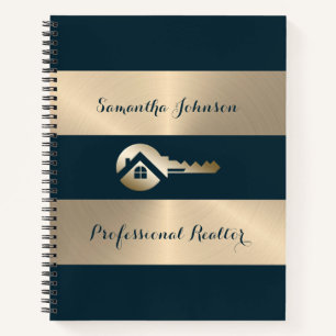  Gold Key Blue Spruce Realtor Business Notebook
