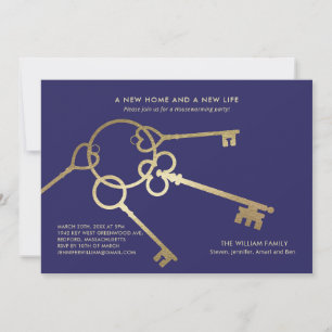 Gold Key New Home Housewarming Invitation