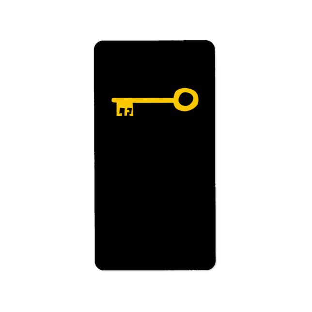 Gold Key on Black. Custom Label (Front)