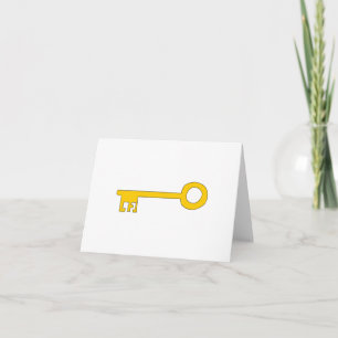 Gold Key on White. Card