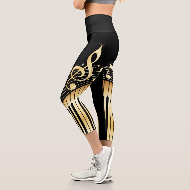 Gold Keyboard Capri Leggings (Left)
