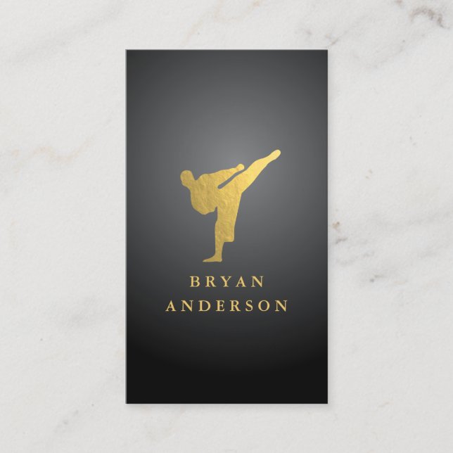 Gold Kickboxing - Karate Business Card (Front)