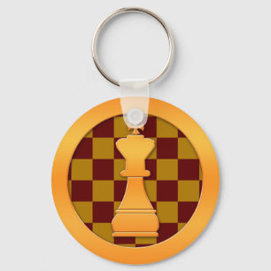 Gold King Chess Piece Keychain