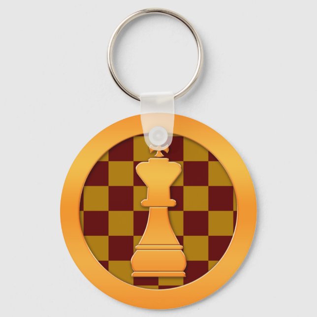 Gold King Chess Piece Keychain (Front)