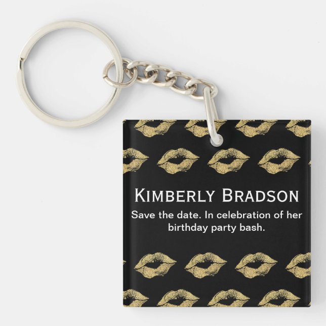 Gold Kisses Keychain (Front)