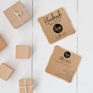 Gold Kraft Handmade With Love Etsy Home Crafter Sq Square Business Card