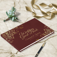 Gold Lace Auburn Brown Frilly Elegant Wedding