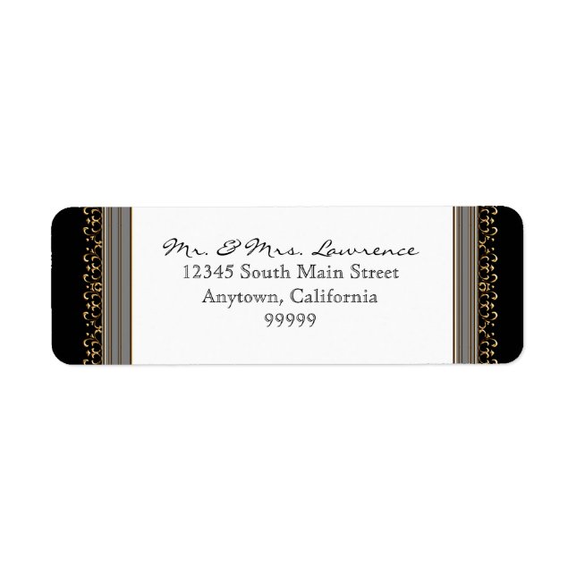 Gold & Lace Classic Formal Elegant Wedding Address (Front)