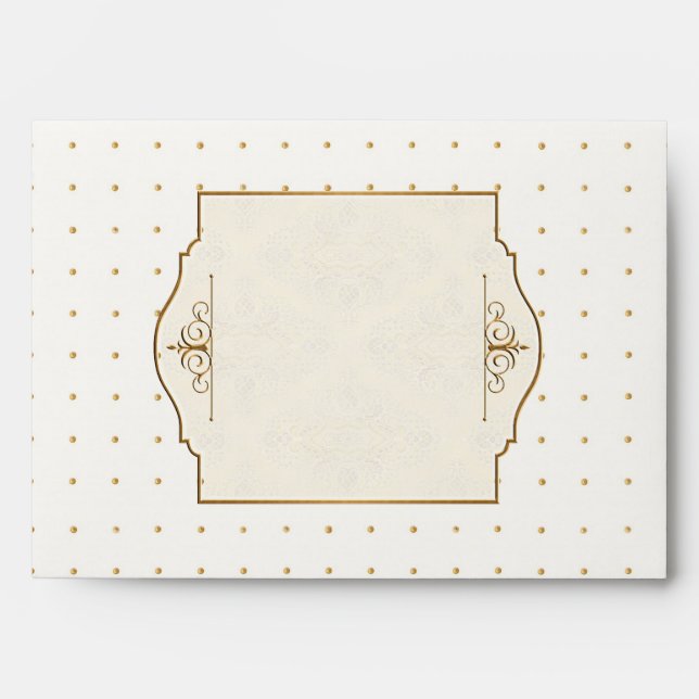 Gold & Lace Classic Formal Elegant Wedding Invite Envelopes (Front)