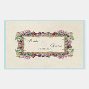 Gold & Lace Classic Formal Elegant Wedding Invite Sticker