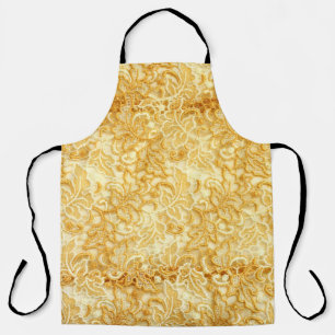 Gold lace fabric detail, cloth. apron