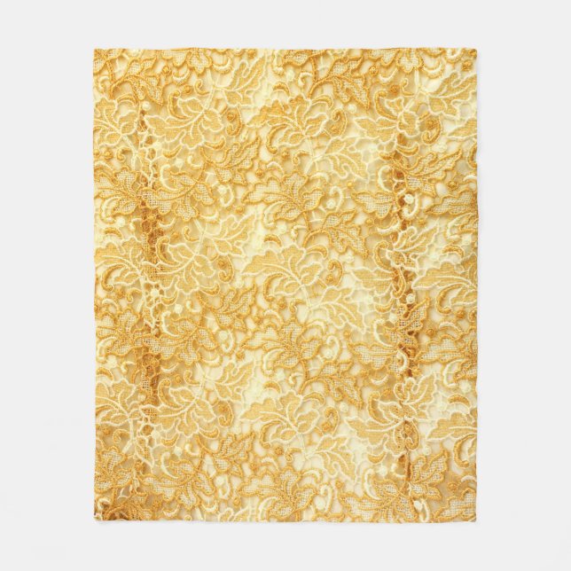 Gold lace fabric detail, cloth. fleece blanket (Front)