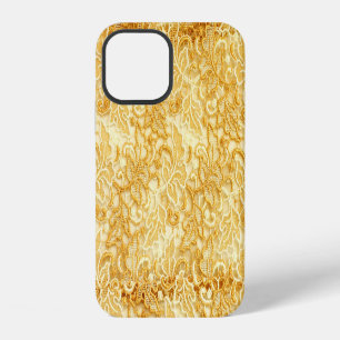 Gold lace fabric detail, cloth. iPhone 12 case
