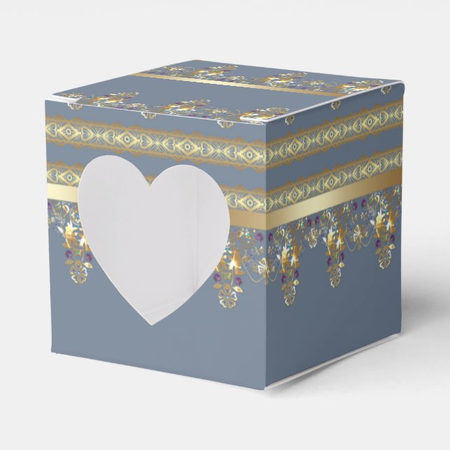 Gold lace favor box (Front Side)