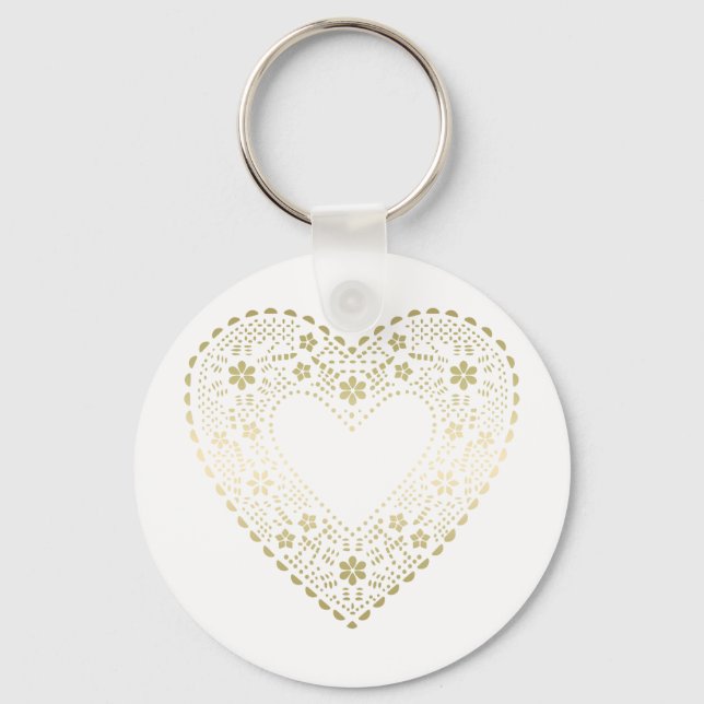 Gold Lace Heart Keychain (Front)