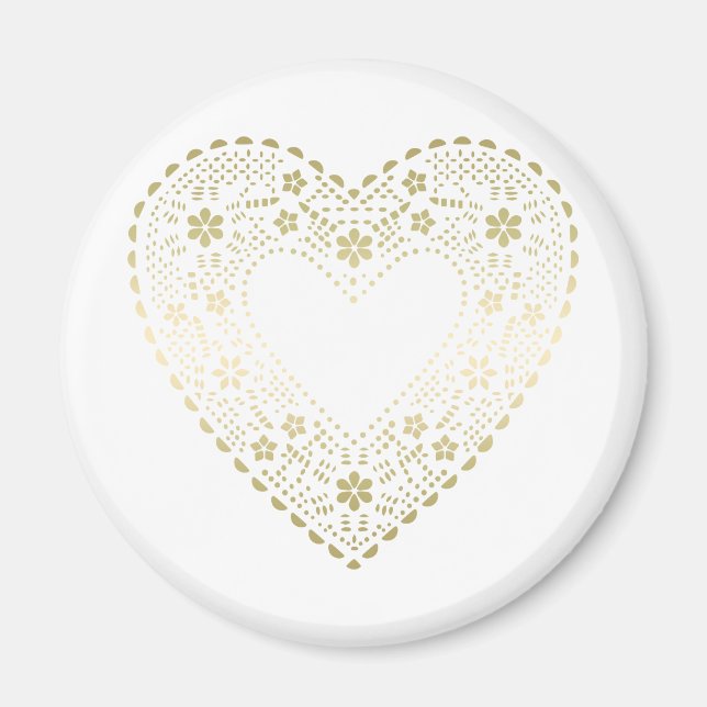 Gold Lace Heart Magnet (Front)