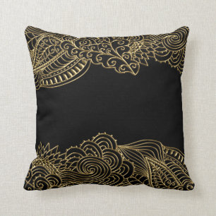 Gold Lace On Black Or Any Colour Throw Pillow