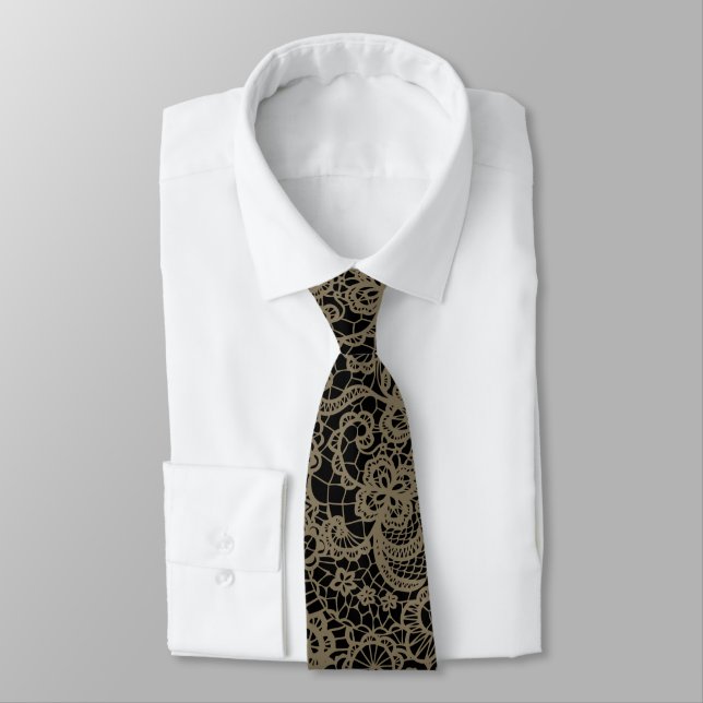 Gold Lace On Black Tie (Tied)