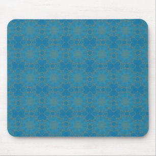Gold Lace on Blue Mouse Pad