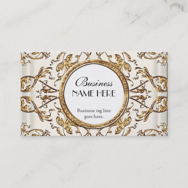 Gold Lace Satin Formal Elegant Wedding Businesses Business Card (Front)