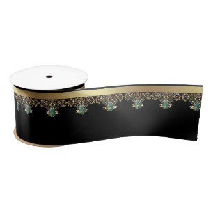 Gold lace satin ribbon