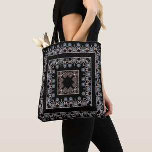 Gold lace tote bag