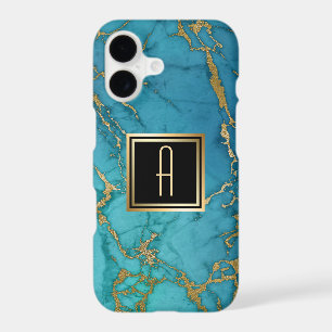 Gold Laced Blue Marble Monogram